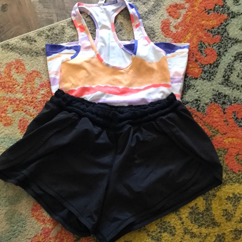 Lululemon bundle tank and running shorts